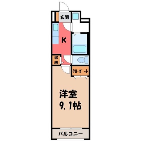 東武宇都宮駅 徒歩15分 2階の物件間取画像